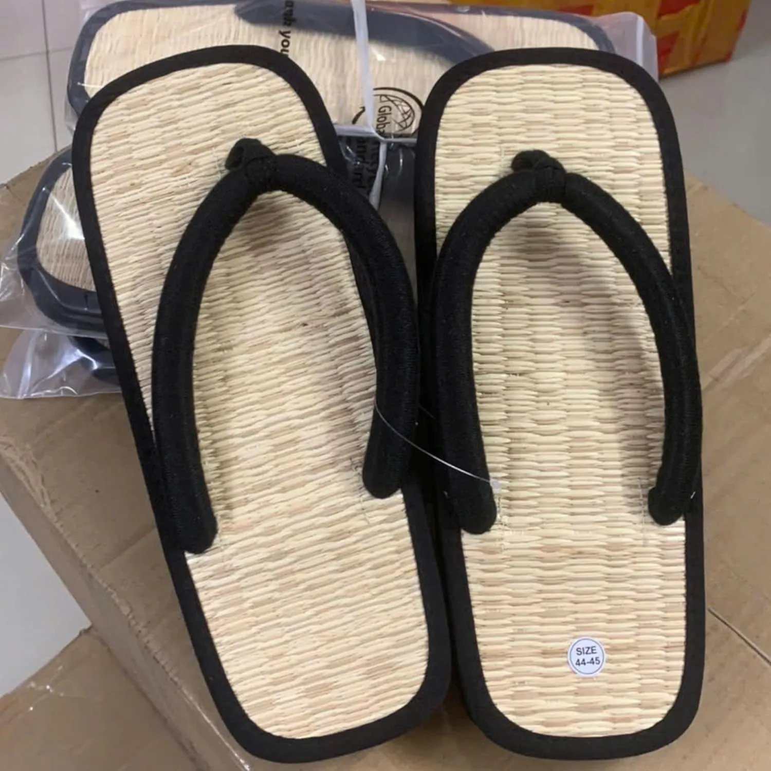 Bamboo Japanenes High Sole Traditional Shoes for Men Women House Tatami Slippers Straw Flip Flops Wicker Sandals Summer, Vietnamese Tatami Handmade Slippers (42/43)