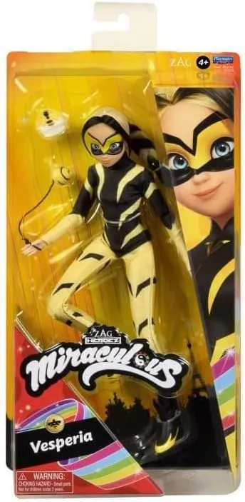 BANDAI Miraculous Ladybug and Cat Noir Toys Vesperia Fashion Doll | Articulated 26cm Doll with Accessories Kwami | Zoe Superhero Figurine Dolls Range