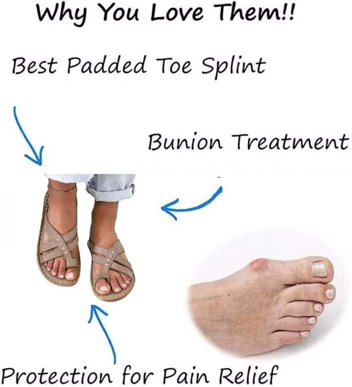 BBPM Sandals for Women Leather Women Orthotics Sandals Posture Correction Open Toe Slippers Casual Beach Casual Toe Separate Flat Shoes with Arch Support,Brass,EU40/US8