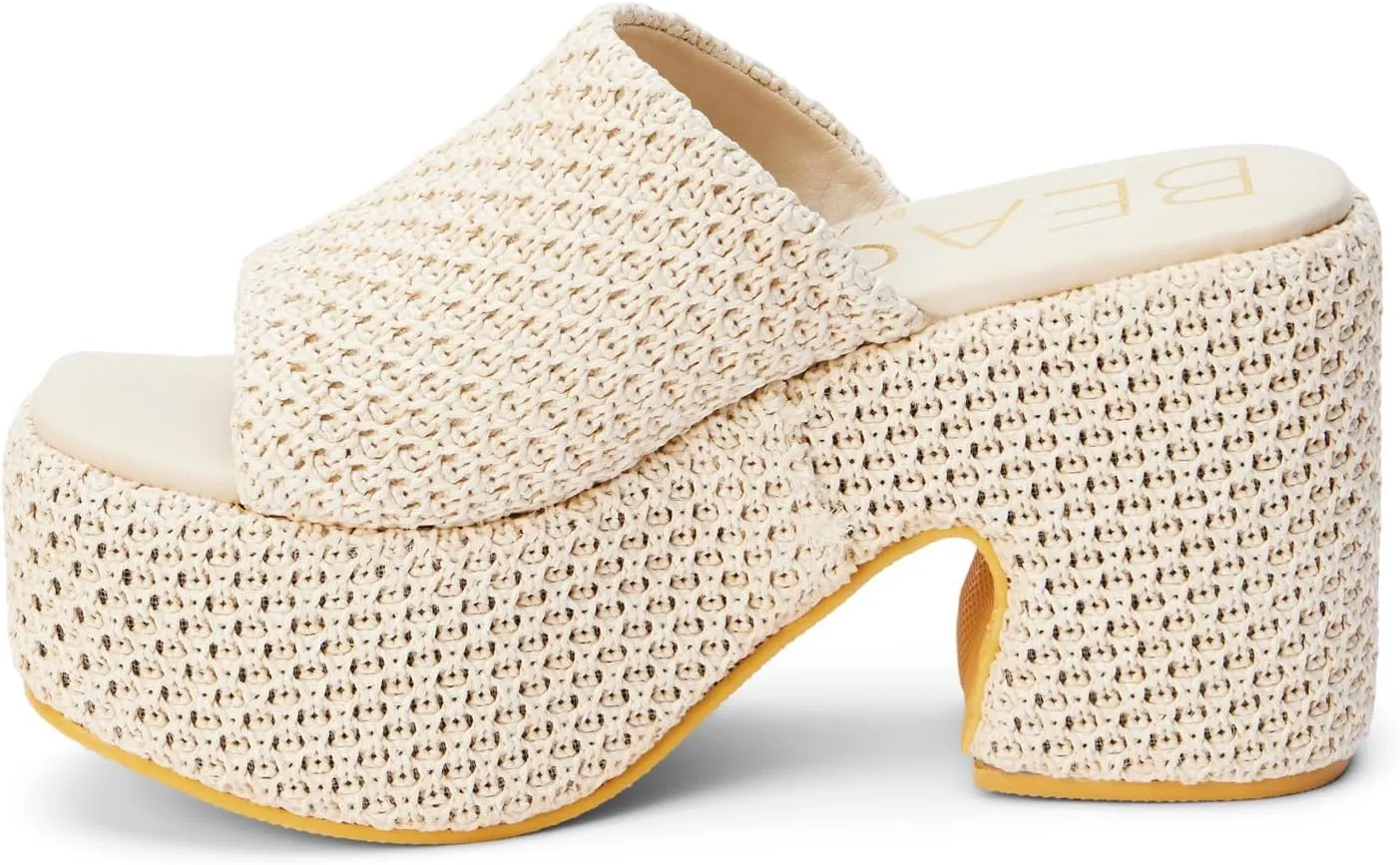 BEACH by Matisse Womens Como Block Platform Casual Sandals Casual High Heel 3" & Up - Beige