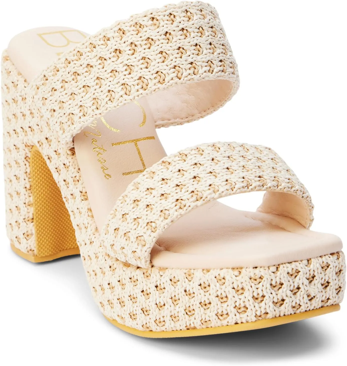 BEACH by Matisse Womens Gem Platform Block Casual Sandals Casual High Heel 3" & Up - Beige