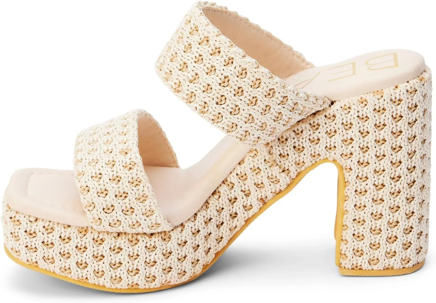 BEACH by Matisse Womens Gem Platform Block Casual Sandals Casual High Heel 3" & Up - Beige