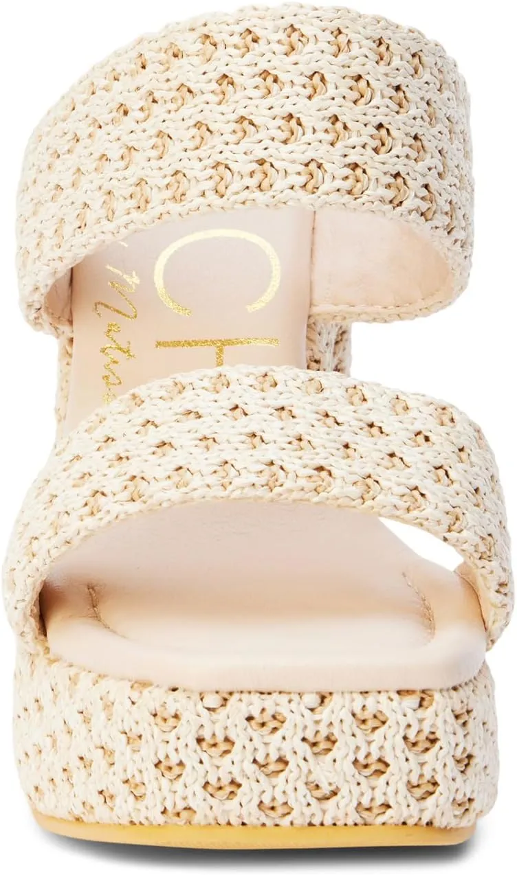 BEACH by Matisse Womens Gem Platform Block Casual Sandals Casual High Heel 3" & Up - Beige