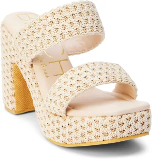 BEACH by Matisse Womens Gem Platform Block Casual Sandals Casual High Heel 3" & Up - Beige