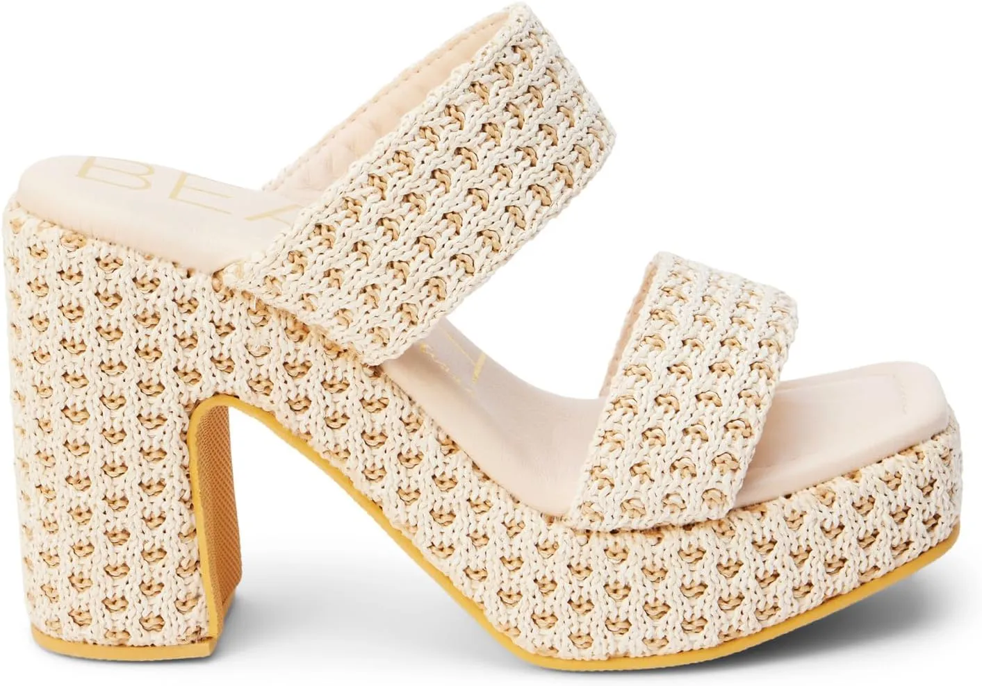BEACH by Matisse Womens Gem Platform Block Casual Sandals Casual High Heel 3" & Up - Beige