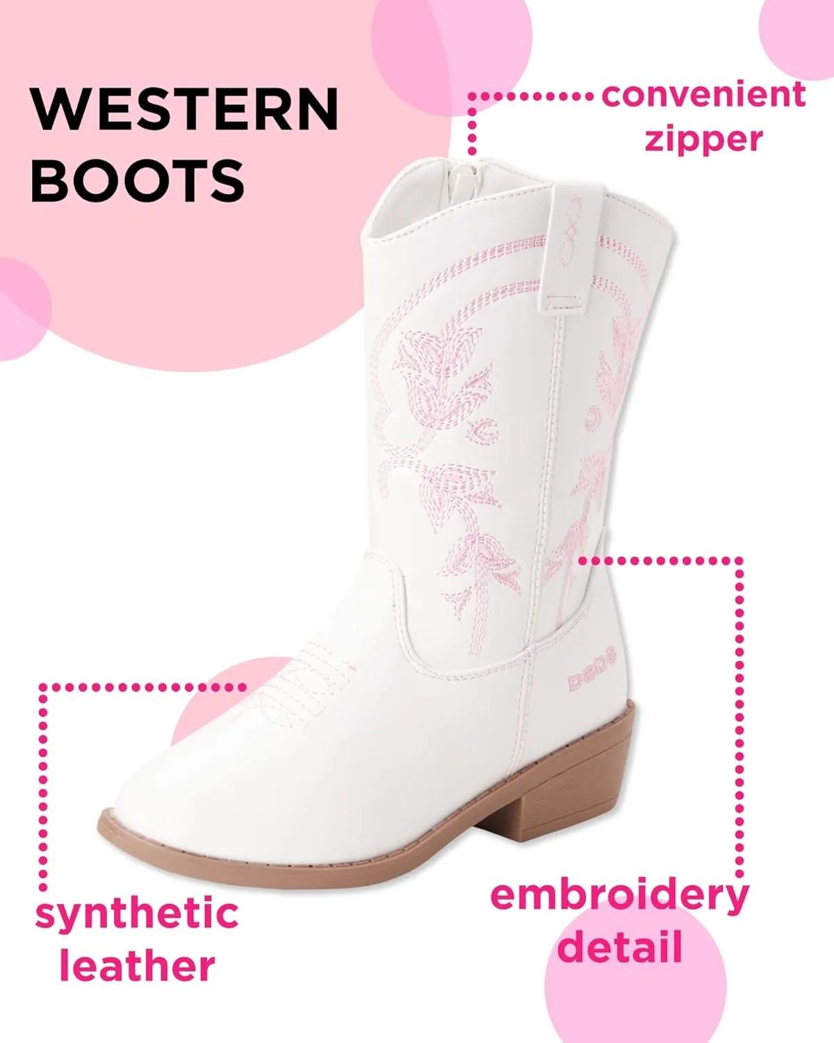 bebe Girls Cowboy Boots - Classic Western Country Cowgirl Boots - Mid Calf Riding Shoes for Toddlers Little and Big Girls