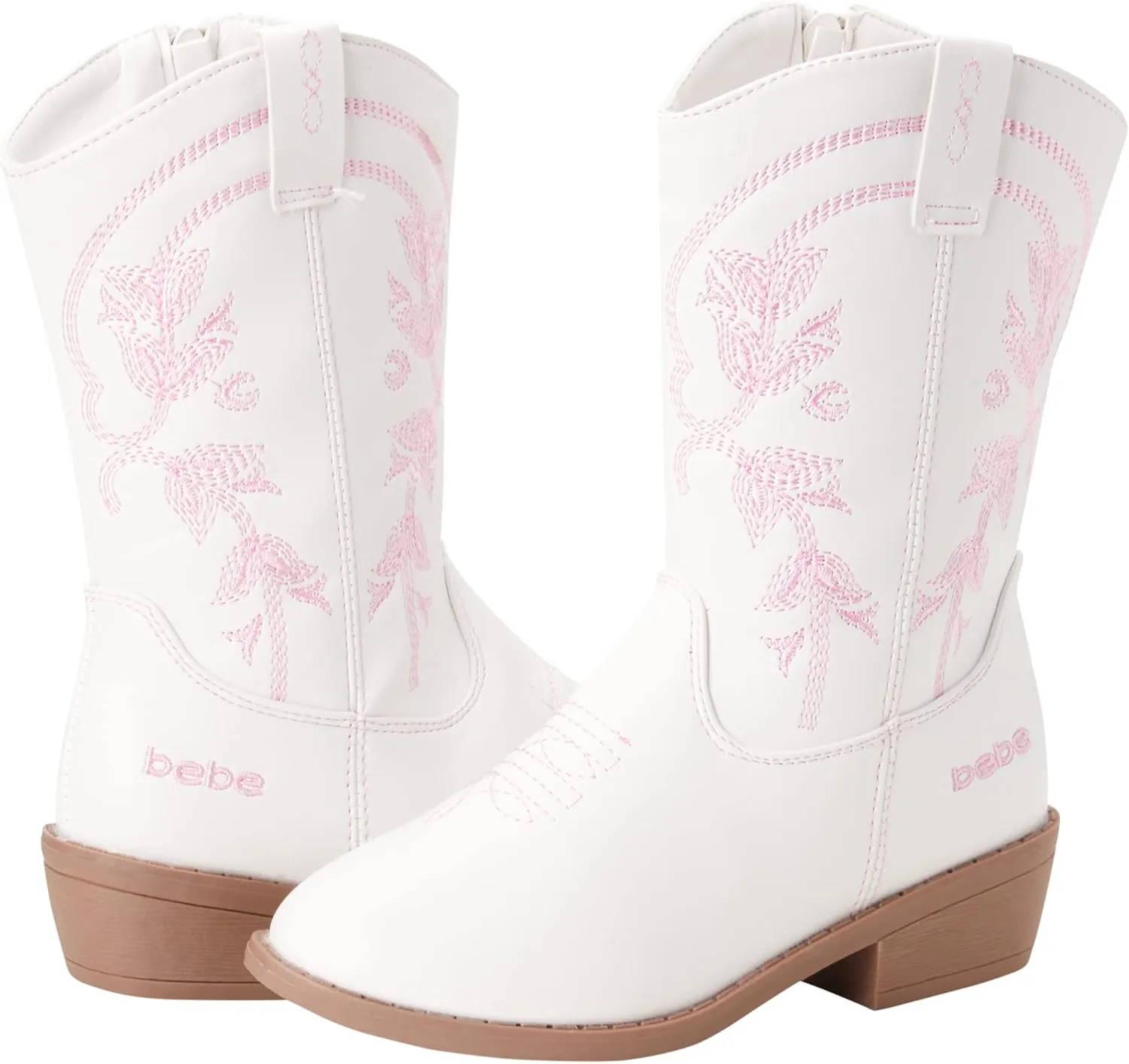 bebe Girls Cowboy Boots - Classic Western Country Cowgirl Boots - Mid Calf Riding Shoes for Toddlers Little and Big Girls