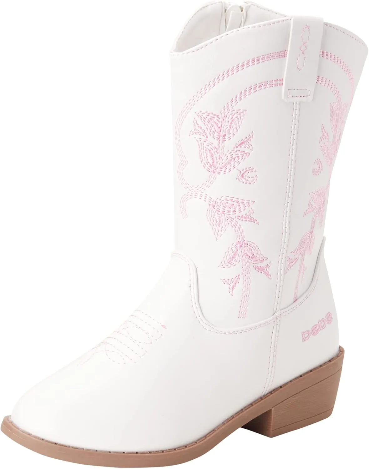 bebe Girls Cowboy Boots - Classic Western Country Cowgirl Boots - Mid Calf Riding Shoes for Toddlers Little and Big Girls