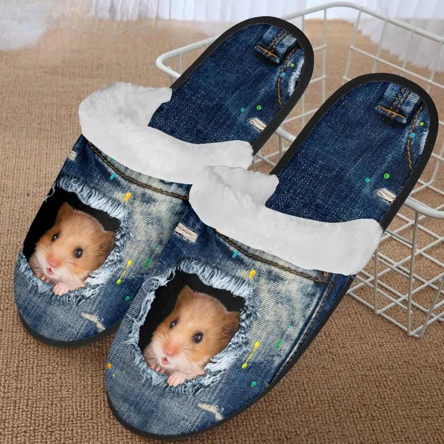 Belidome House Slippers for Women Men Winter Fall Indoor Shoes Footwear for Bedroom Office Non-slip Size XS-XL