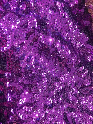 Bianca Purple Allover Sequins on Mesh Fabric by The Yard - 10104