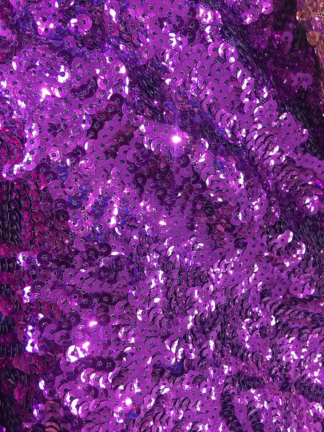 Bianca Purple Allover Sequins on Mesh Fabric by The Yard - 10104