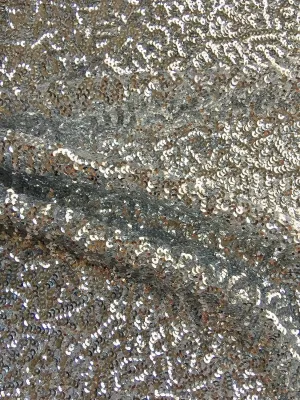 Bianca Silver Allover Sequins on Mesh Fabric by The Yard - 10104