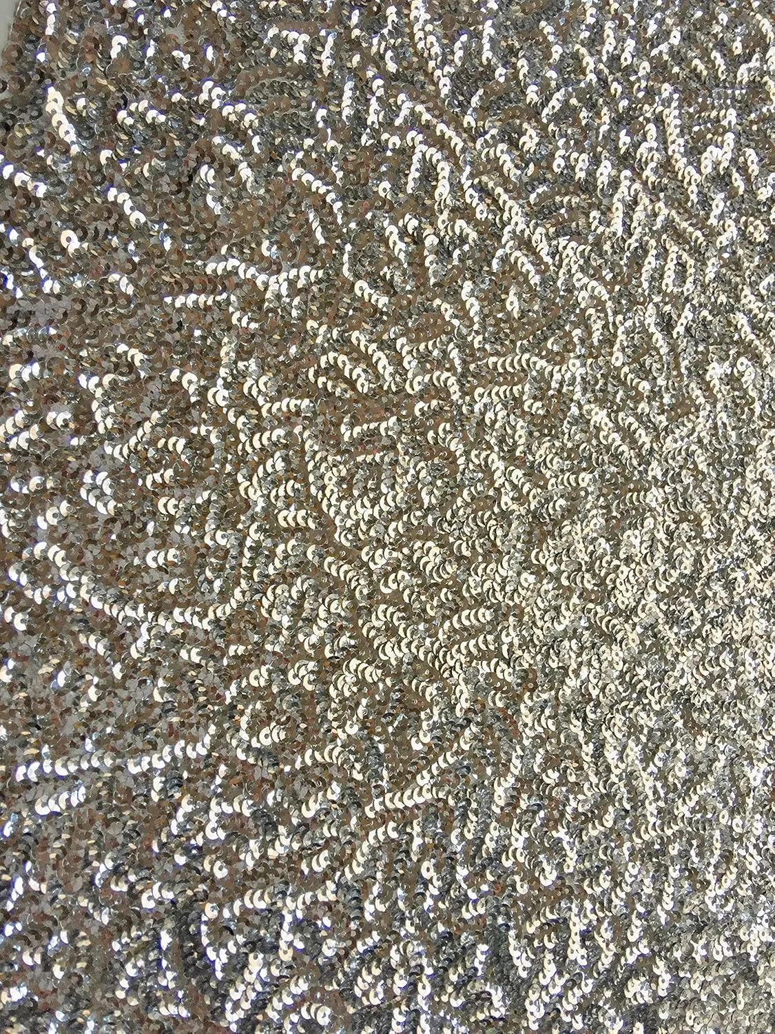 Bianca Silver Allover Sequins on Mesh Fabric by The Yard - 10104
