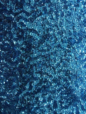 Bianca Turquoise Allover Sequins on Mesh Fabric by The Yard - 10104