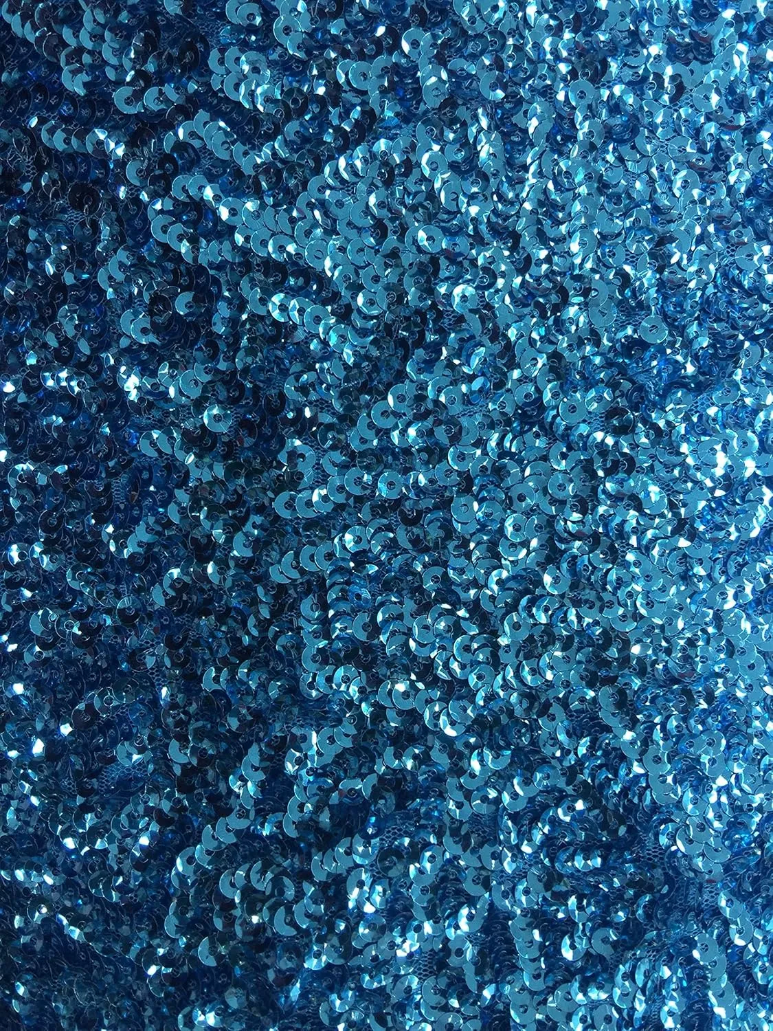 Bianca Turquoise Allover Sequins on Mesh Fabric by The Yard - 10104