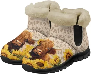 Binienty Warm Snow Boots for Women Winter Slip On Ankle Booties for Outdoor Travel