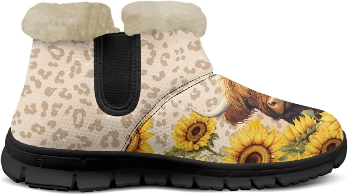 Binienty Warm Snow Boots for Women Winter Slip On Ankle Booties for Outdoor Travel