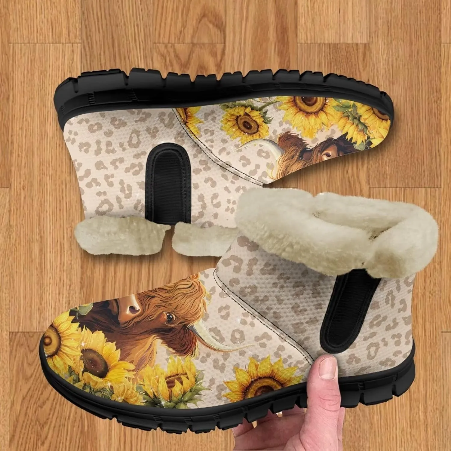 Binienty Warm Snow Boots for Women Winter Slip On Ankle Booties for Outdoor Travel