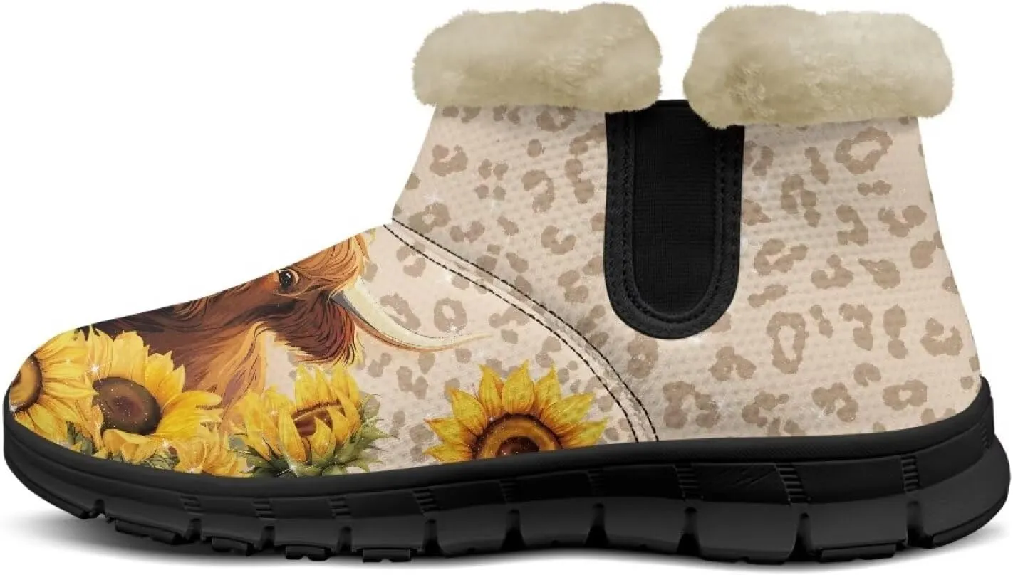 Binienty Warm Snow Boots for Women Winter Slip On Ankle Booties for Outdoor Travel