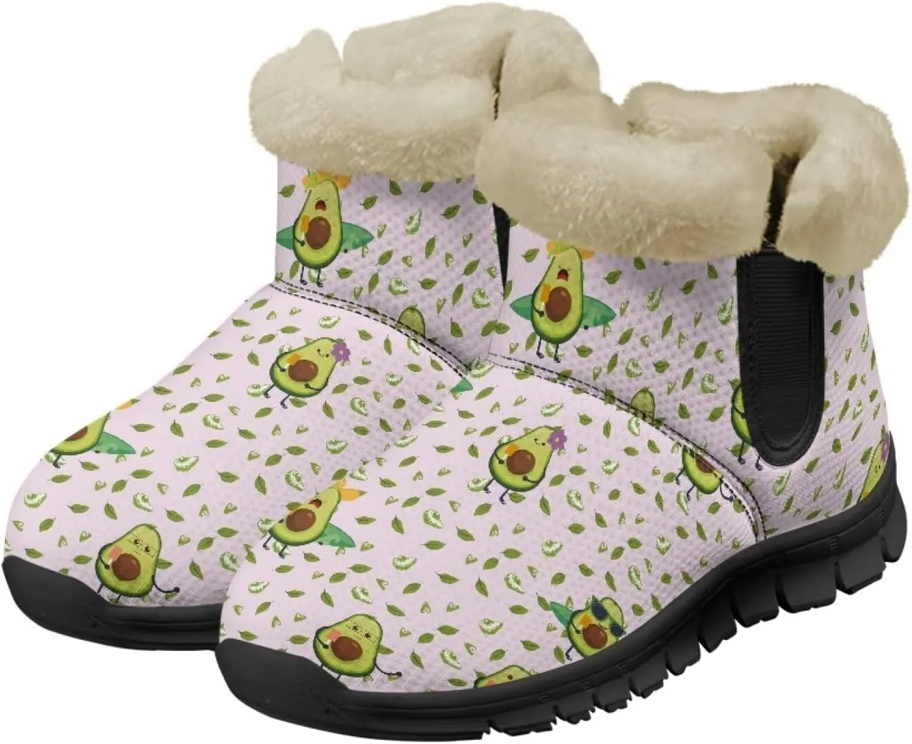 Binienty Winter Snow Boots for Women Comfy Ankle Booties Fur Flannel Lined Warm Walking Boots