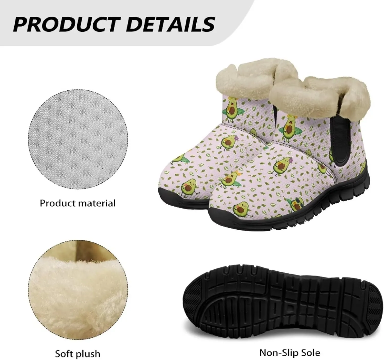 Binienty Winter Snow Boots for Women Comfy Ankle Booties Fur Flannel Lined Warm Walking Boots