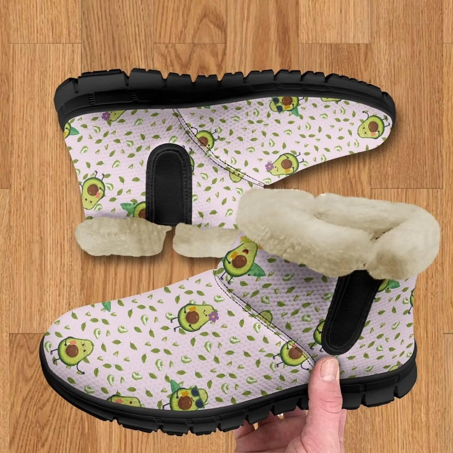 Binienty Winter Snow Boots for Women Comfy Ankle Booties Fur Flannel Lined Warm Walking Boots