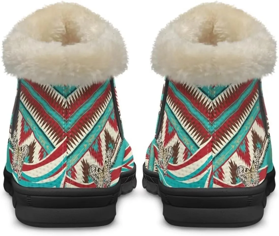 Binienty Women Men Ankle Boots Comfort Slip On Winter Warm Non Skid Plush Snow Boots