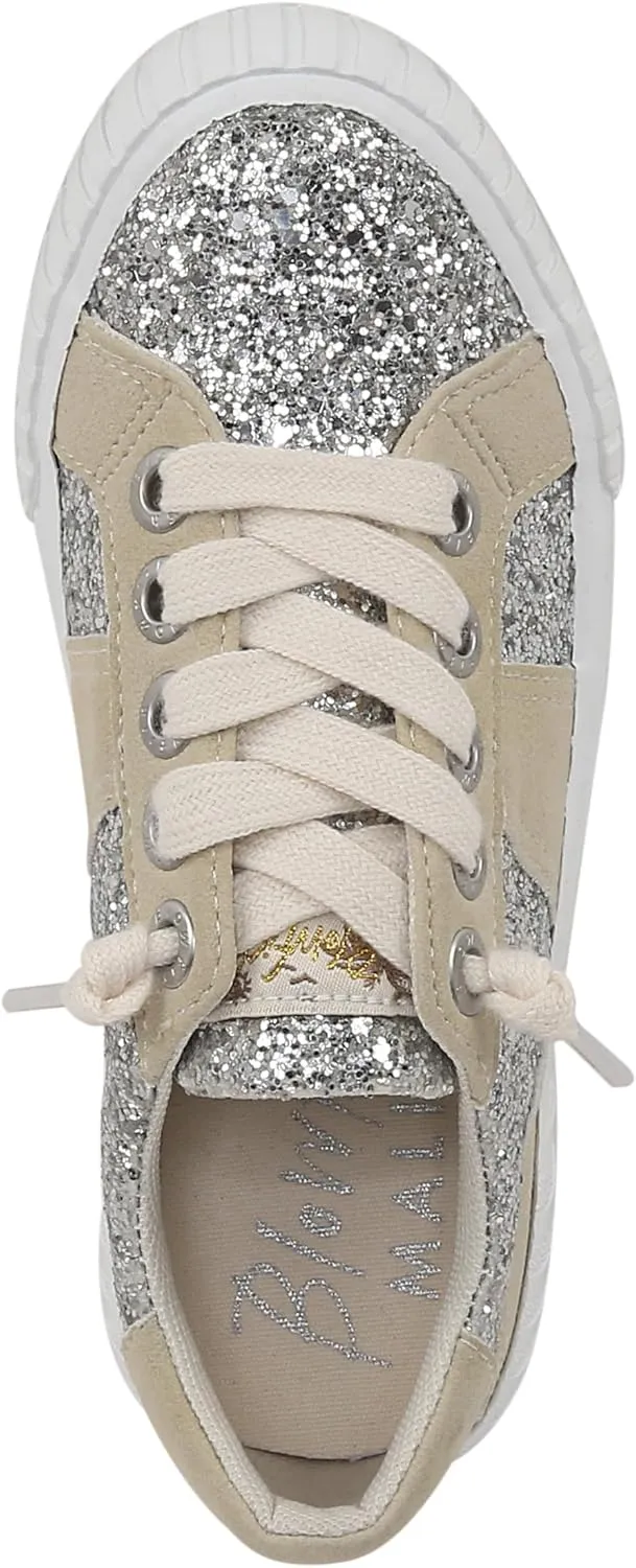 Blowfish Malibu Kid's Wave-K Lace-Up Sneaker Silver Glitter 3M
