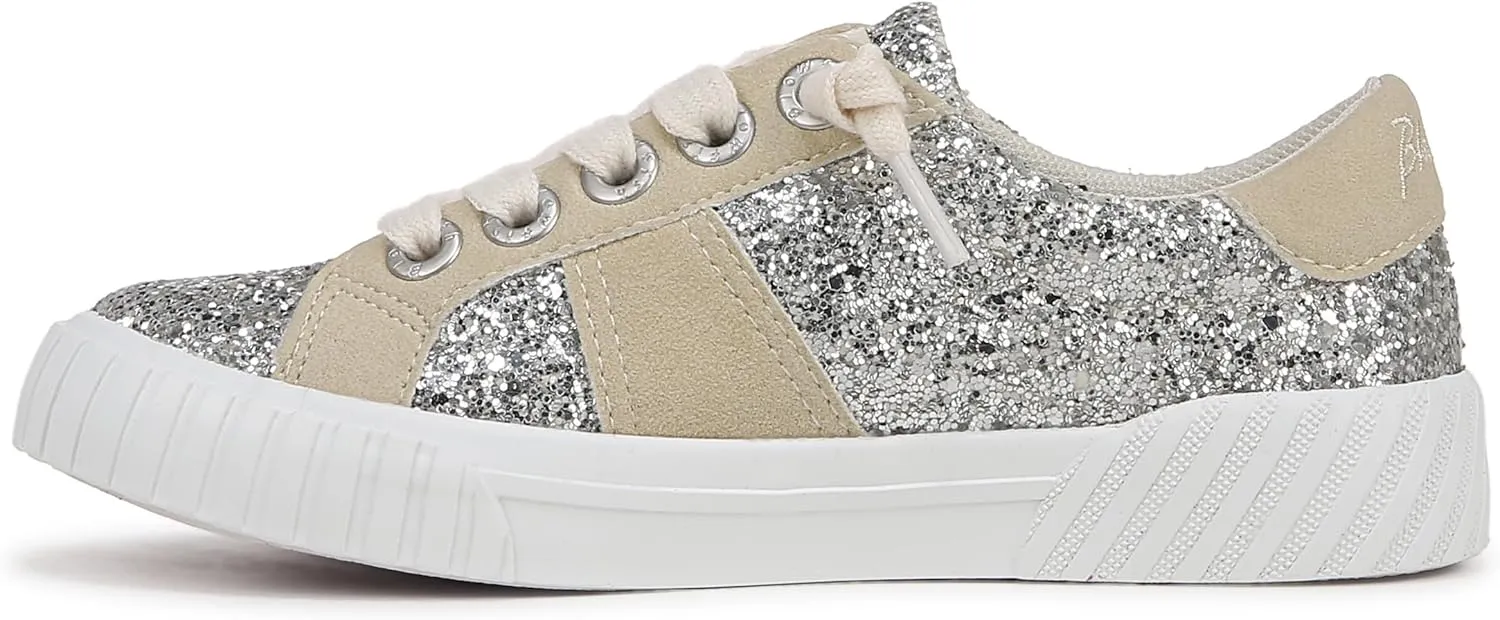 Blowfish Malibu Kid's Wave-K Lace-Up Sneaker Silver Glitter 3M