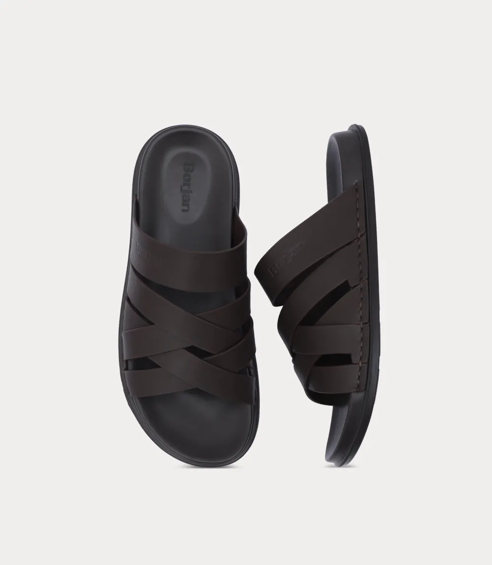 BM6883-BROWN-Men Slipper
