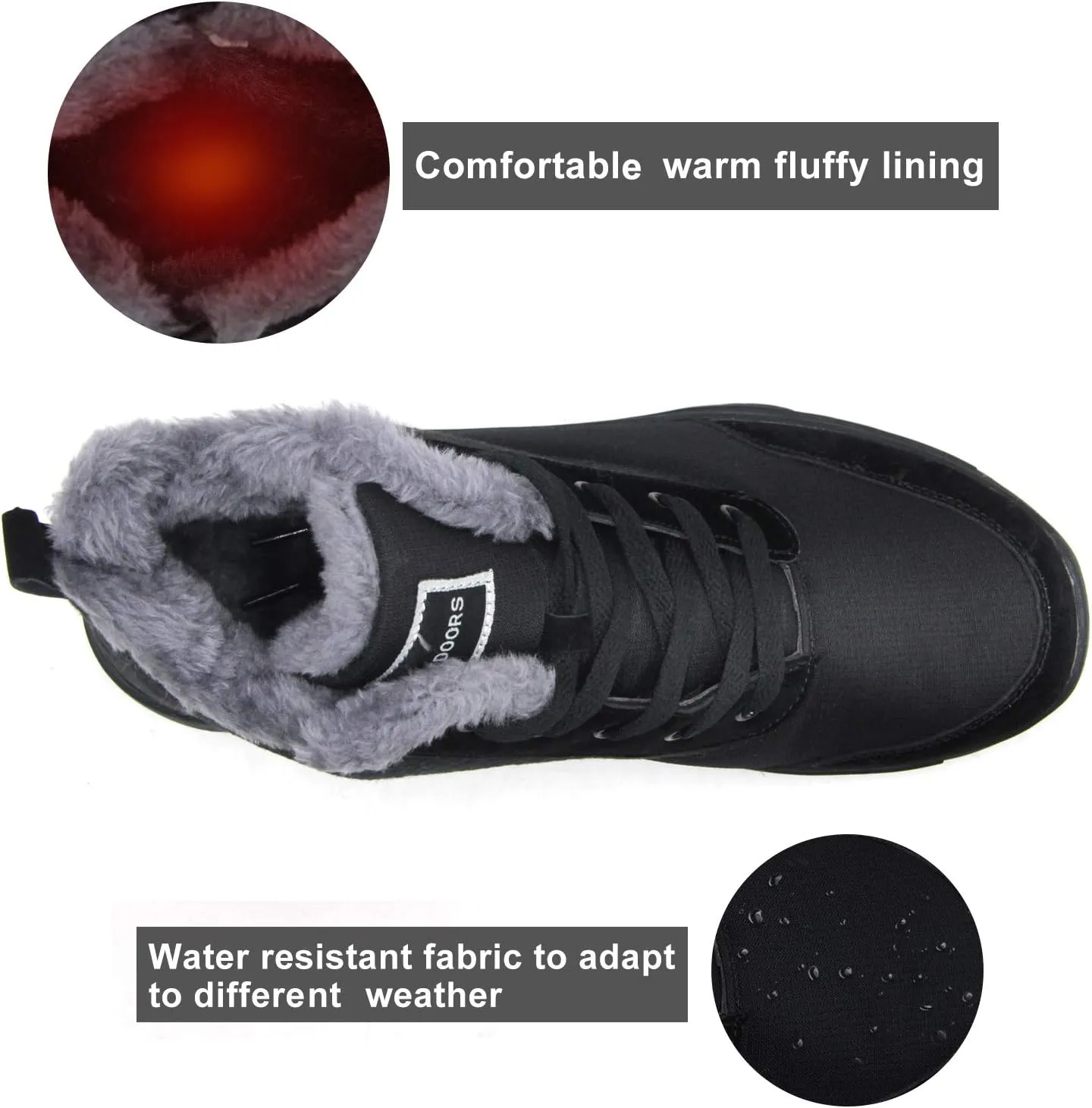 BomKinta Women's Snow Boots Keep Warm Anti-Slip Soft Sole Warm Fur Lined Winter Ankle Booties