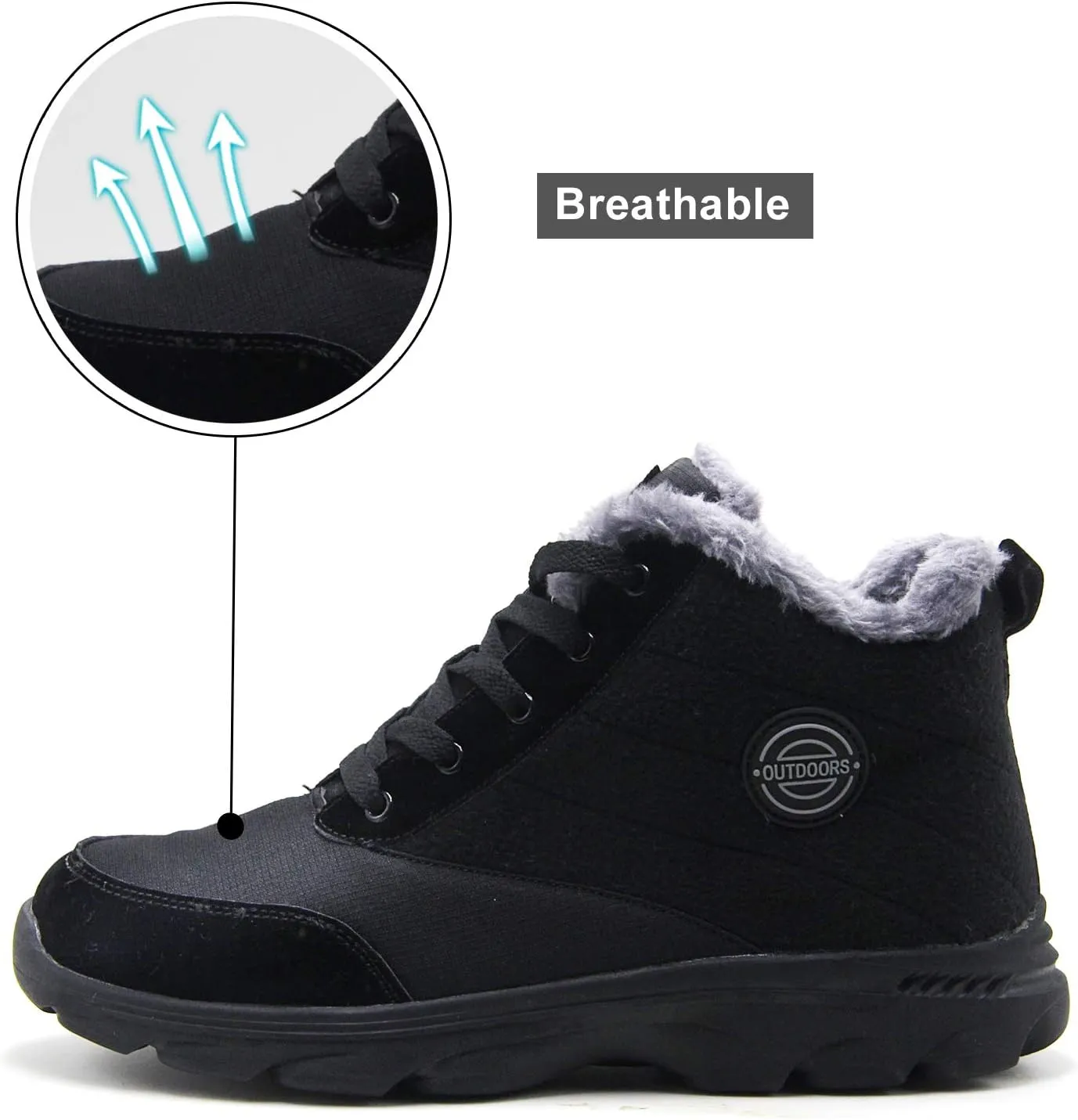BomKinta Women's Snow Boots Keep Warm Anti-Slip Soft Sole Warm Fur Lined Winter Ankle Booties