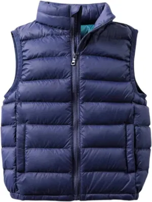 Boys And Girls Down Vest Sleeveless Jacket, Boys And Girls Fluffy Down Vest