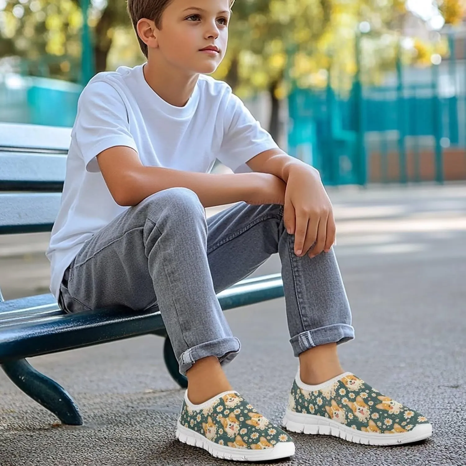 Boys Girls Slip On Casual Shoes Soft Loafers Lightweight Walking Hiking Shoes Non Slip Sport Sneakers for Little Big Kids Size 11-15