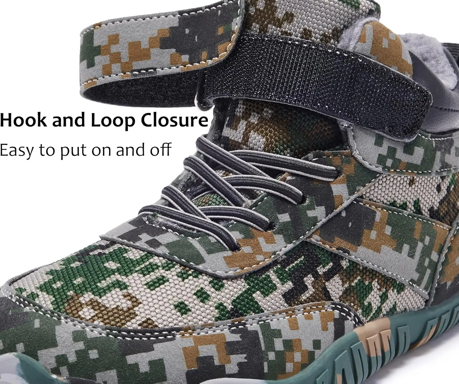 Boys Winter Boots Camouflage Snow Warm Faux Fur Lined Water-Resistant Shoes (Little Kid/Big Kid)