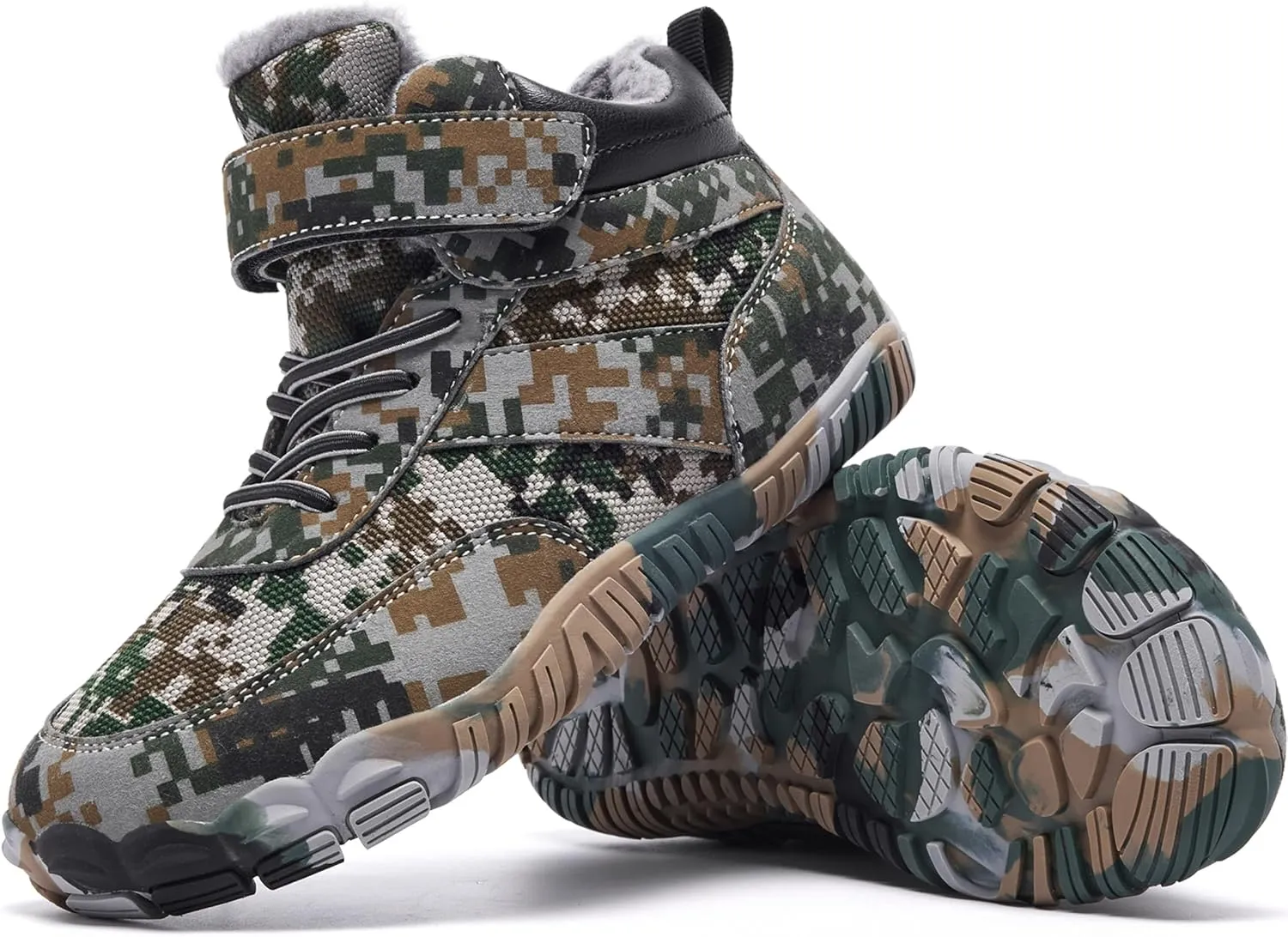 Boys Winter Boots Camouflage Snow Warm Faux Fur Lined Water-Resistant Shoes (Little Kid/Big Kid)