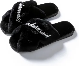 Bridal Slipper - Bridesmaid & Bachelorette Gifts - Silver Glitter Print