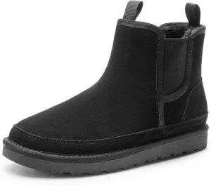Bruno Marc Men's Winter Snow Boots FuzzyGo Rugged Suede Leather Cold Weather Warm Chelsea Outdoor Boots