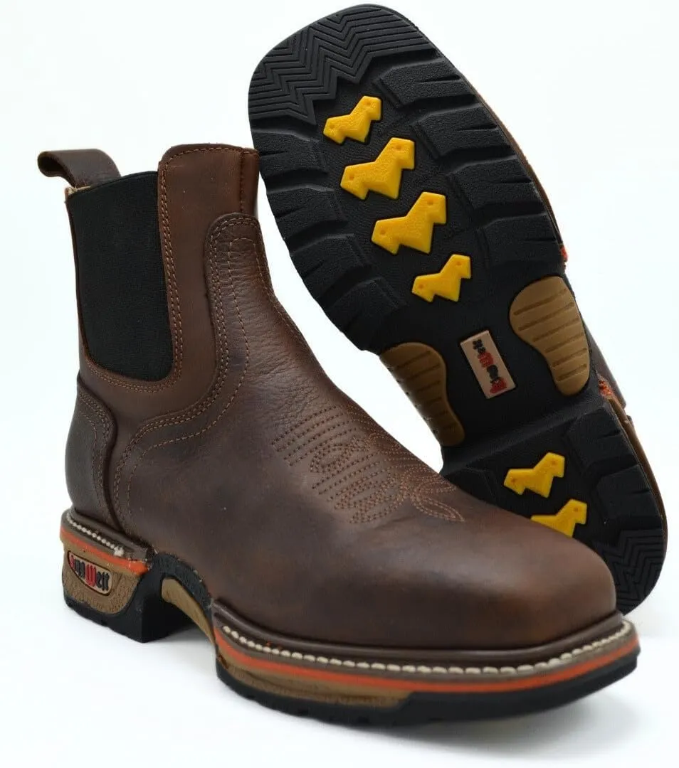 Buffalo Razor 3060 Chelsea Lightweight Work Boot, Slip-On, Soft Toe, Heavy Duty Construction, Square Toe Boots