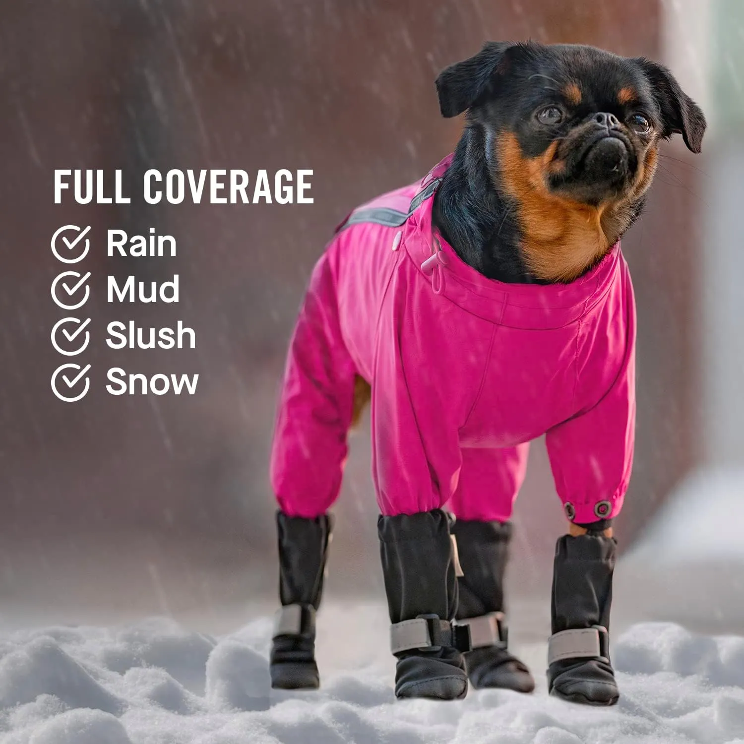 Canada Pooch Dog Winter Boots - Paw Protection, Anti-Slip Dog Shoes with Reflective Strap, Easy On for Small Medium Large Dog Booties - Black, Size 2
