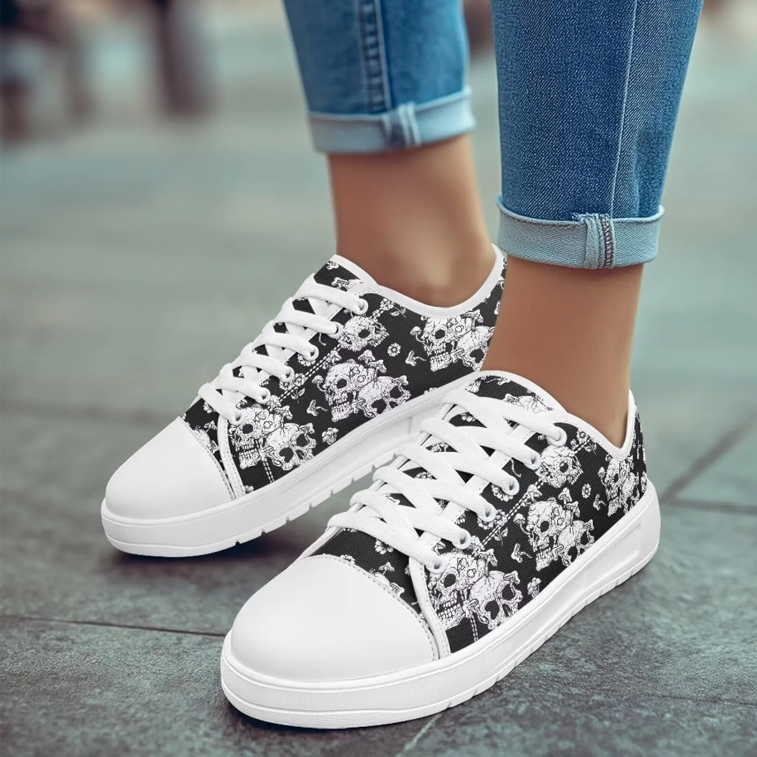 Canvas Shoes for Women Classic Mesh Breathable Lightweight Non-Slip Sneakers Slip On Tennis Walking Shoes US 5.5-13.5