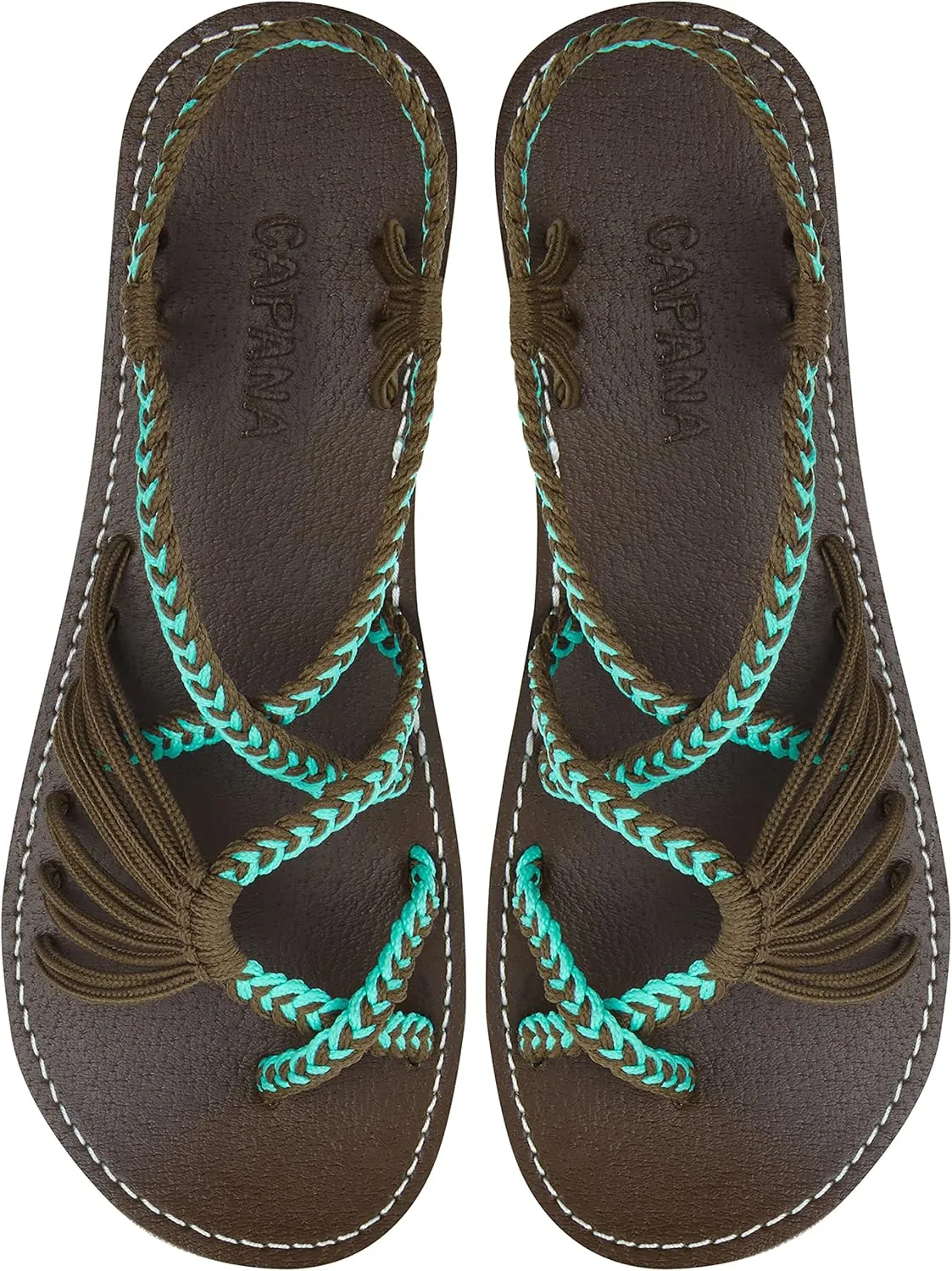Capana Woven Women's Flat Sandals - Strappy Braided Sandals, Beach Sandals for Women Dressy Summer, Rope Bohemian Sandals, Spring Casual Womens Shoes, Comfy Boho Flats for Teen Girls – Banyan