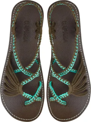Capana Woven Women's Flat Sandals - Strappy Braided Sandals, Beach Sandals for Women Dressy Summer, Rope Bohemian Sandals, Spring Casual Womens Shoes, Comfy Boho Flats for Teen Girls – Banyan