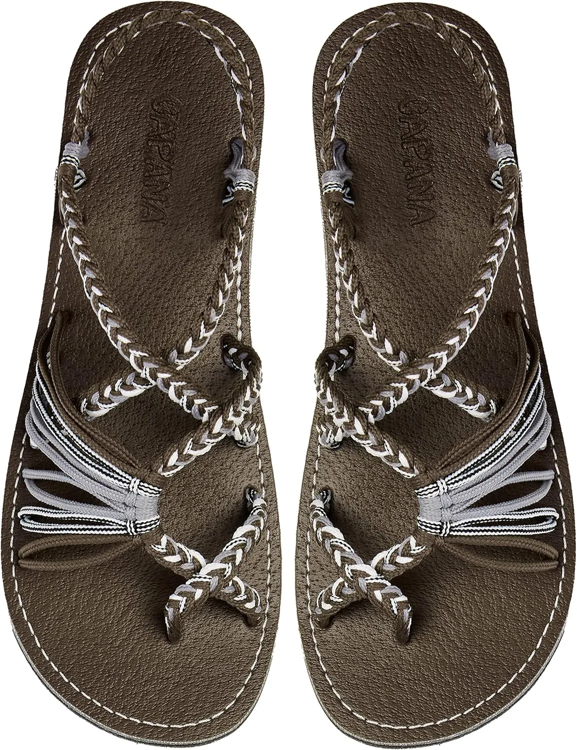 Capana Woven Women's Flat Sandals - Strappy Braided Sandals, Beach Sandals for Women Dressy Summer, Rope Bohemian Sandals, Spring Casual Womens Shoes, Comfy Boho Flats for Teen Girls – Banyan