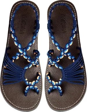 Capana Woven Women's Flat Sandals - Strappy Braided Sandals, Beach Sandals for Women Dressy Summer, Rope Bohemian Sandals, Spring Casual Womens Shoes, Comfy Boho Flats for Teen Girls – Banyan