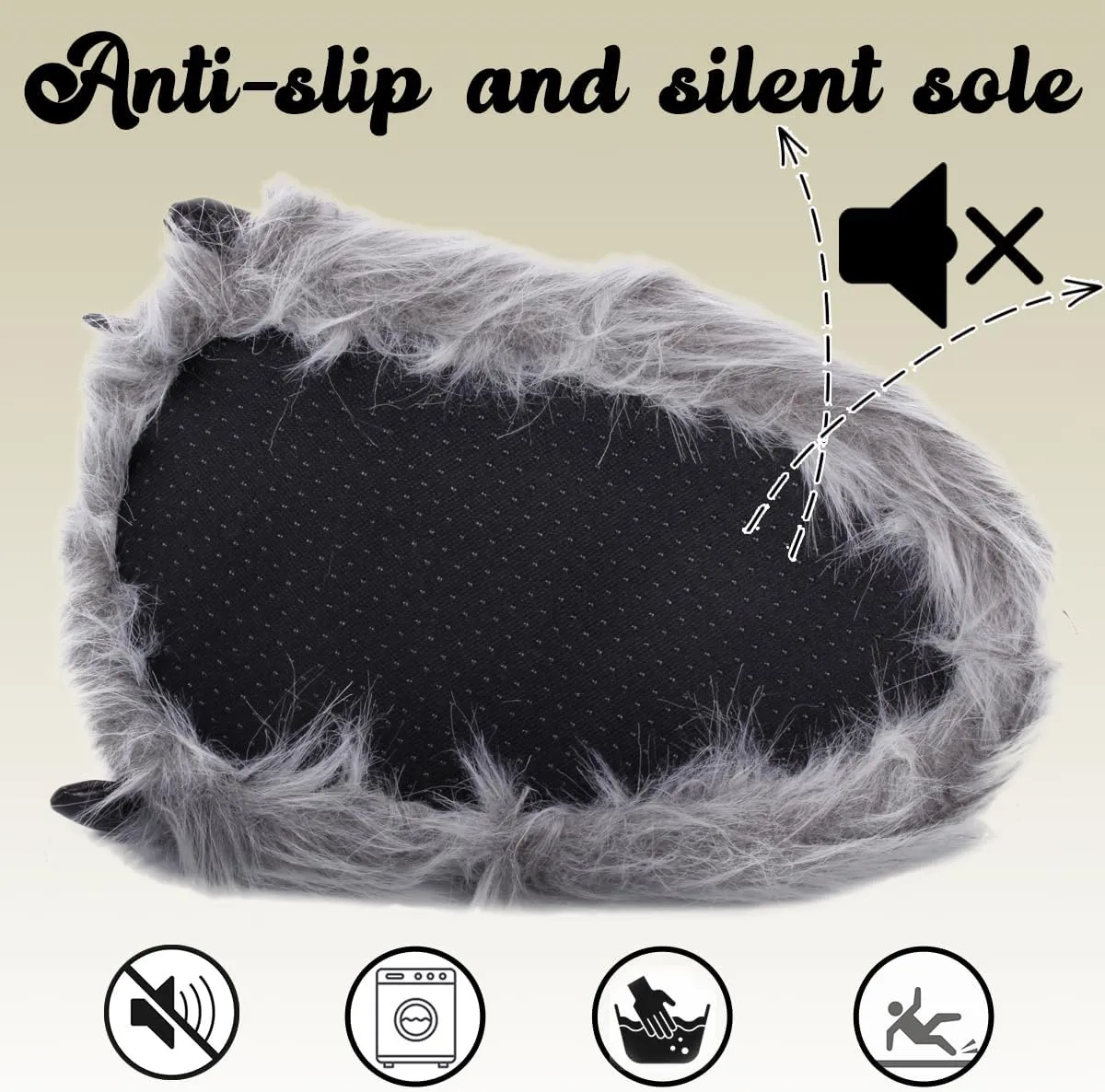 Caramella Bubble Cute Fuzzy Animal Paw Slippers Fluffy Animal Claw Slippers Soft Funny Monster House Shoes for Adults Women for Vacation Birthday