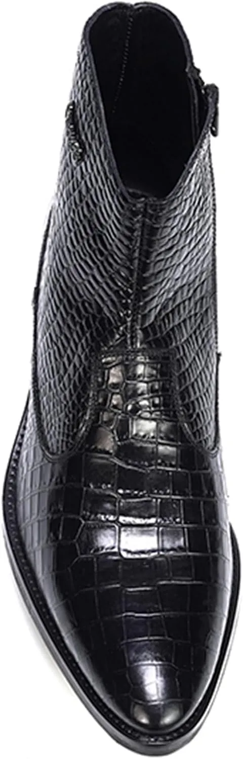 Carlos Santana Zappa Cowboy Boots for Men | Zipper Closure | Rubber Outsole & Cushion Comfort Footbed | Calfskin Leather Upper