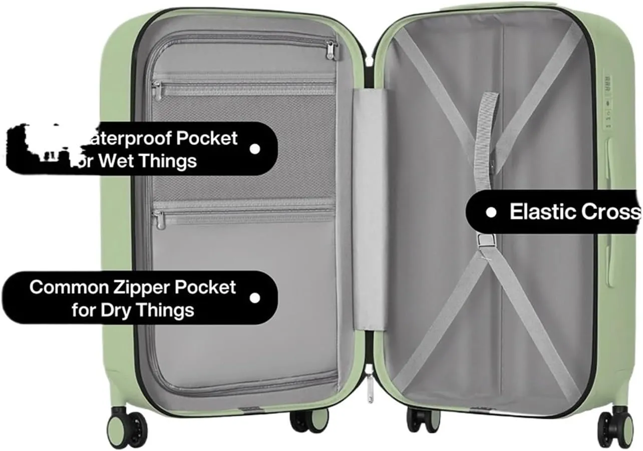 Carry On Luggage Patent Travel Luggage Women Men Suitcase On Wheels Spinner Trolley Case Bag 18" Carry On 20" 24" Check in PC Luggage(H,26Inches 650mm)