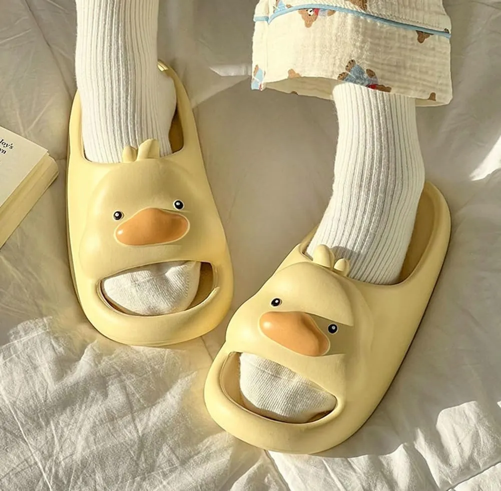 Cartoon Duck Slippers Slides for Women Men Cute Cloud Slides Slipper Unisex Animals Beach Slippers Lightweight Summer Shoes