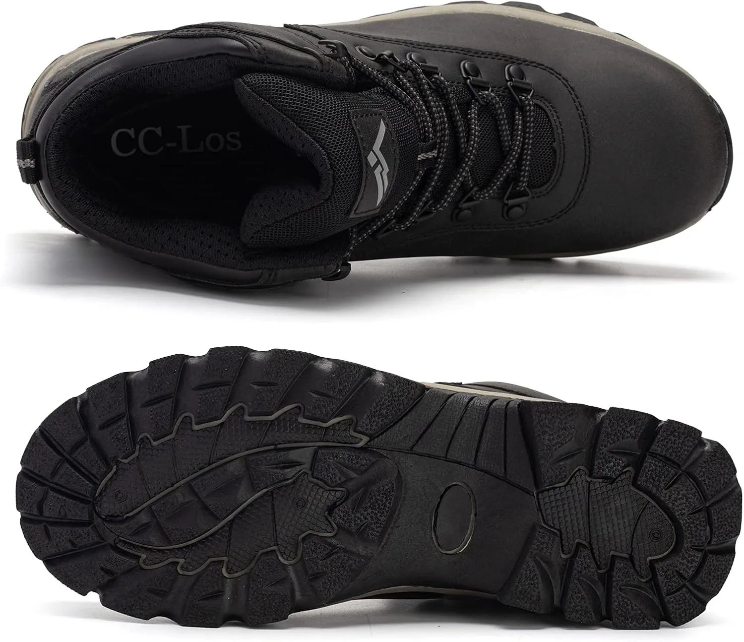 CC-Los Men's Waterproof Hiking Boots Work Boots Durable Non Slip Outdoor Shoes Size 7.5-14